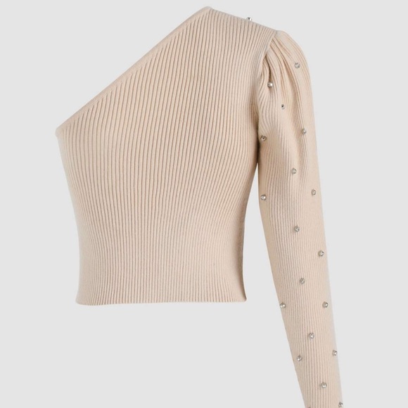 🎀Jeweled embellished one shoulder top🎀 - Picture 6 of 8